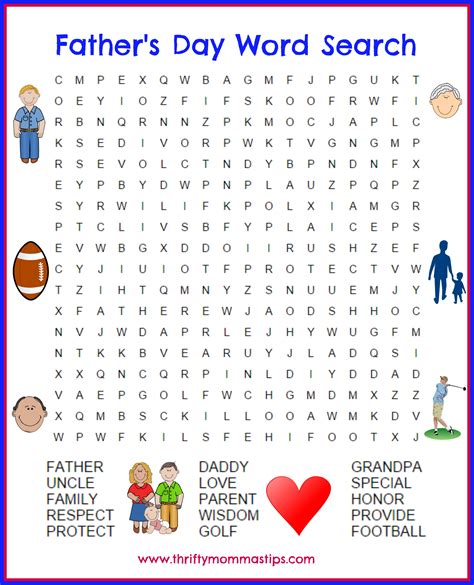 Father S Day Word Search Printable